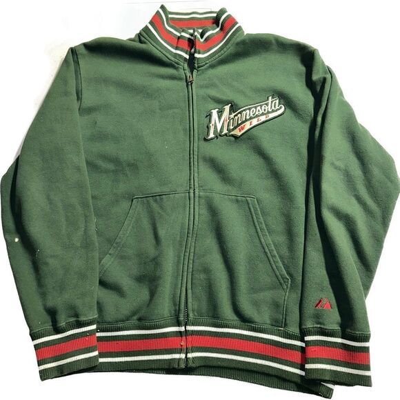 Minnesota‎ Wild NHL Varsity Jacket Green Men’s Size M - Picture 1 of 5